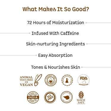 mCaffeine Body Butter for Dry Skin for both Women and Men | Shea Butter Moisturizer with Cocoa Butter & Caffeine | Body Cream for 72Hrs Moisturization | Non-Sticky for All Skin Types (100gm)